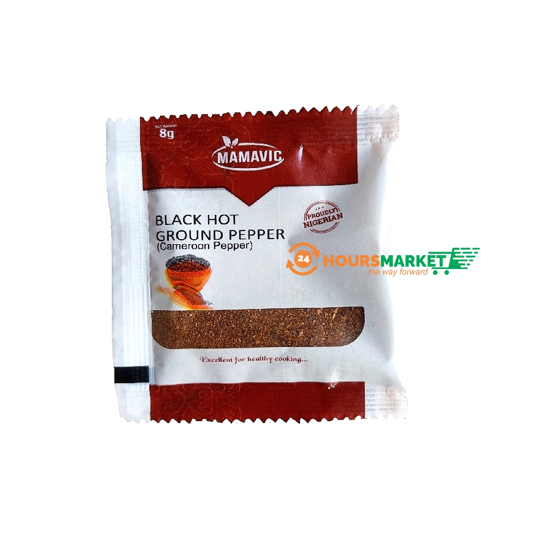MAMAVIC – CAMEROON PEPPER – BLACK hot pepper – 8g- x10Sachets