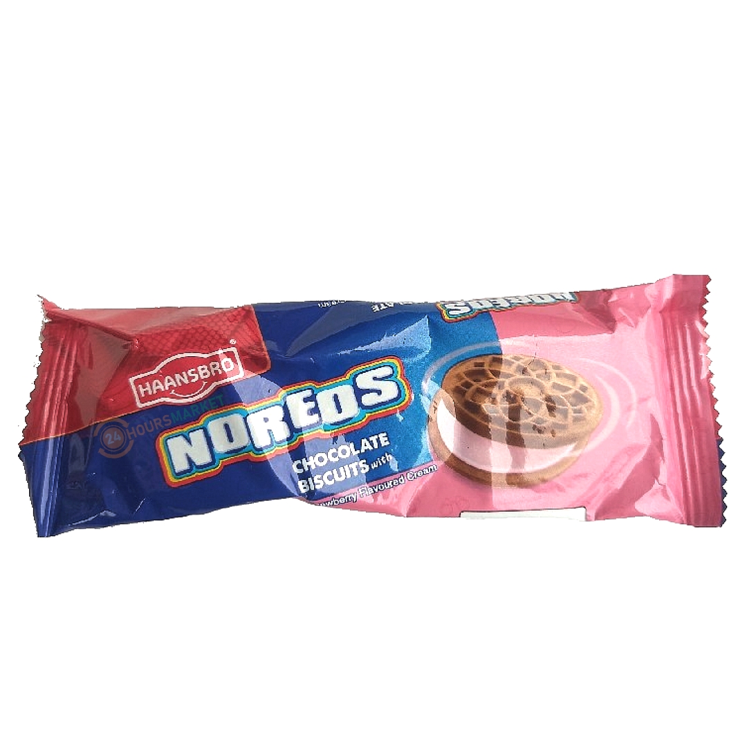 HAANSBRO NOREOS CHOCOLATE BUSCUIT – STRAWBERRY x12