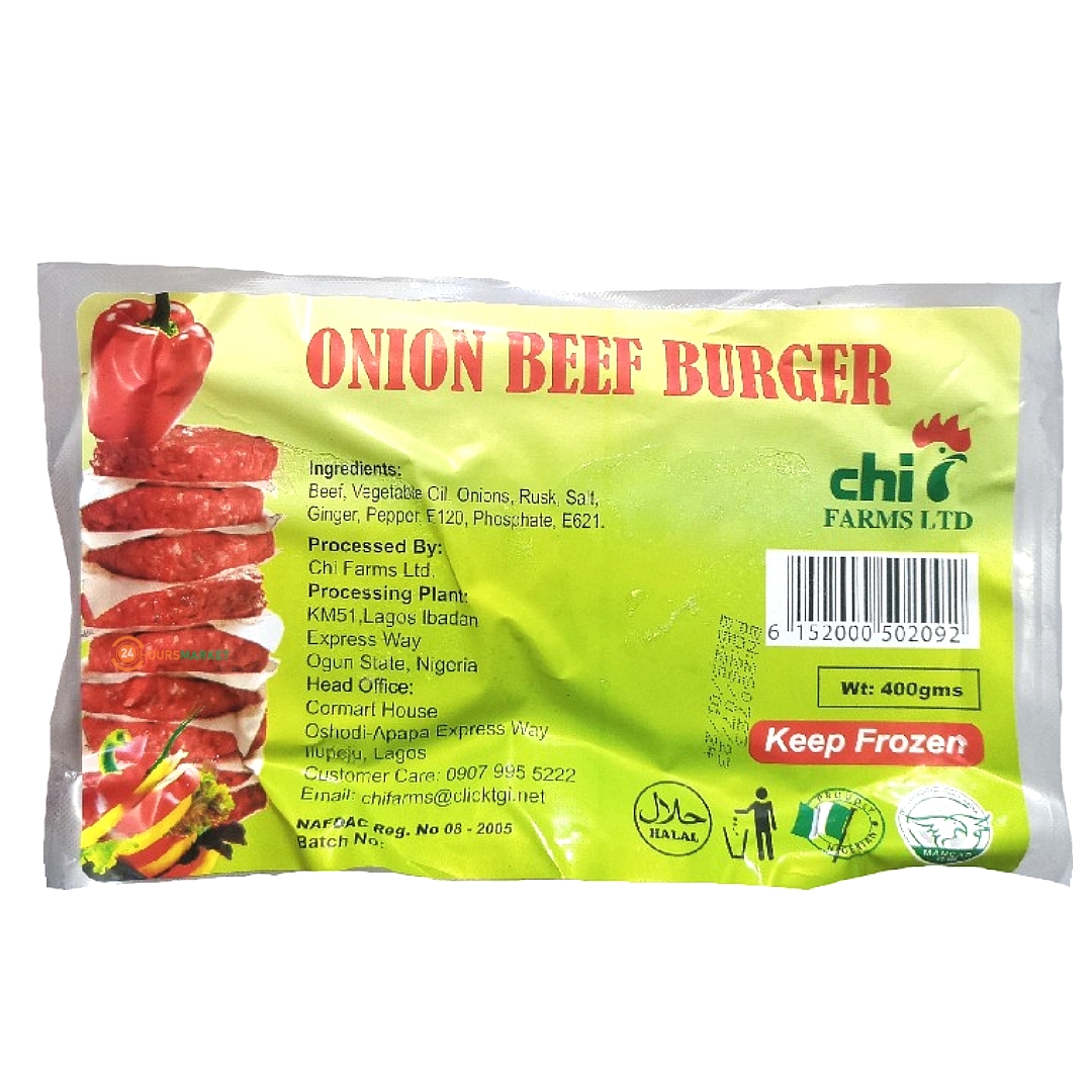 CHI-FARMS – ONION BEEF BURGER – 400g