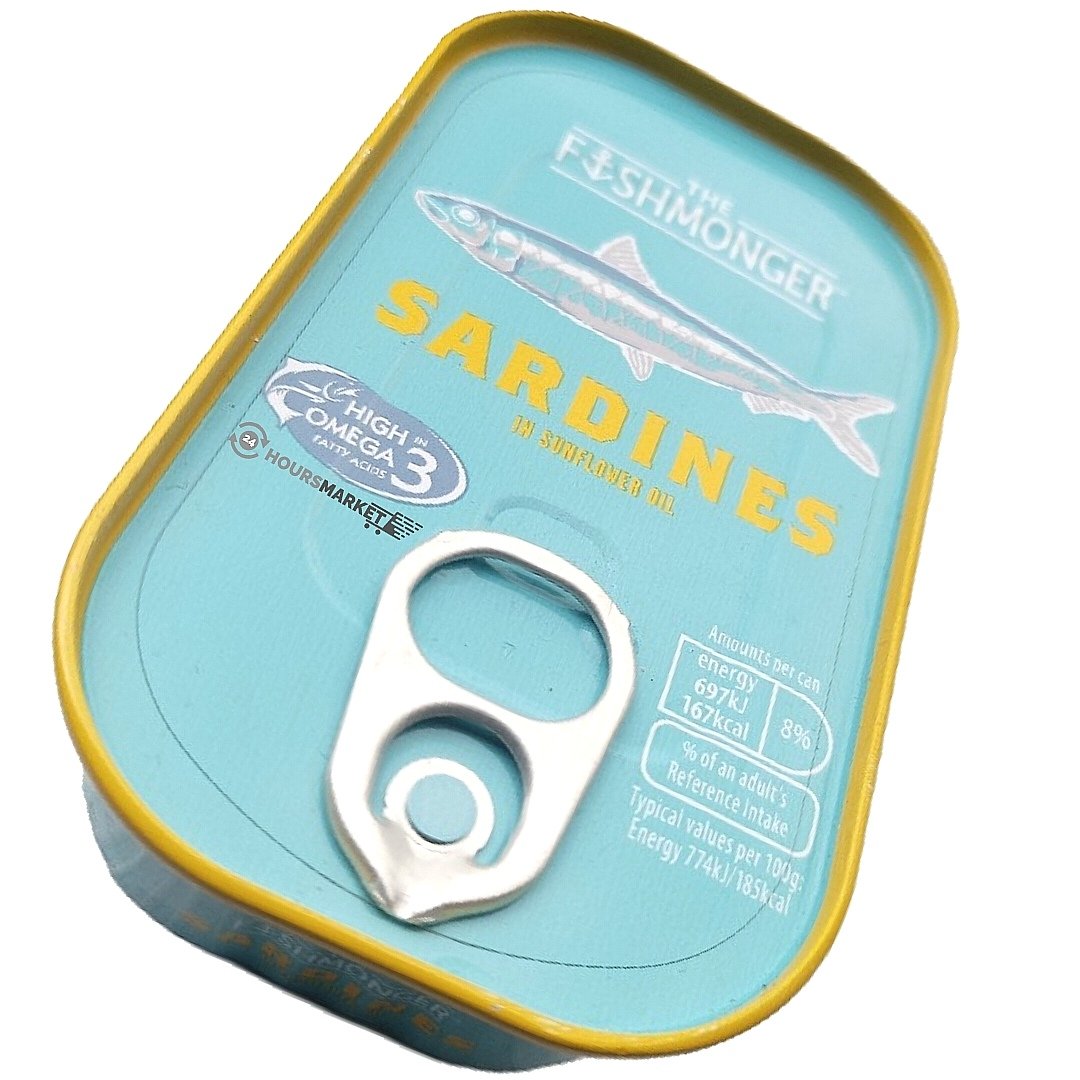 THE FISHMONGER sardines in sunflower oil • 24 Hours Market Lagos, Nigeria