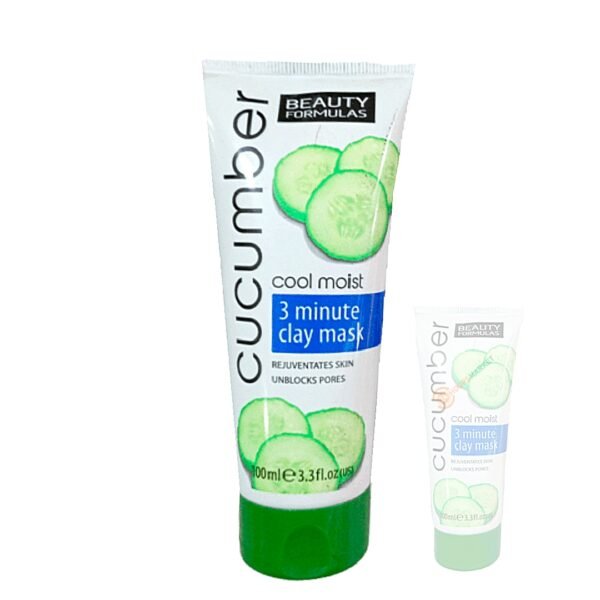 1740854310398 Beauty formulas 3 mins clay mask cool moist cucumber 100ml