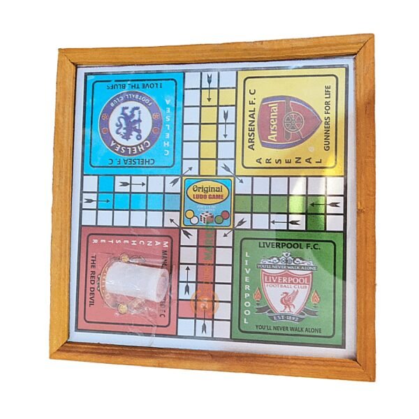 Ludo brain game - glass & wooden frame.