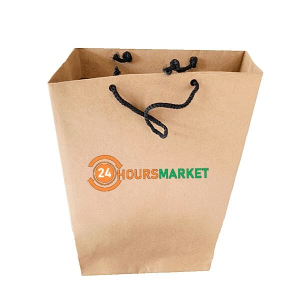 Plain Brown Paper Shopping Bag with Strap Handle - 12" x 8" x 3¹/²"