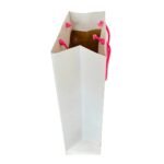Plain White Paper Shopping Bag with Strap Handle - 12" x 8" x 4"
