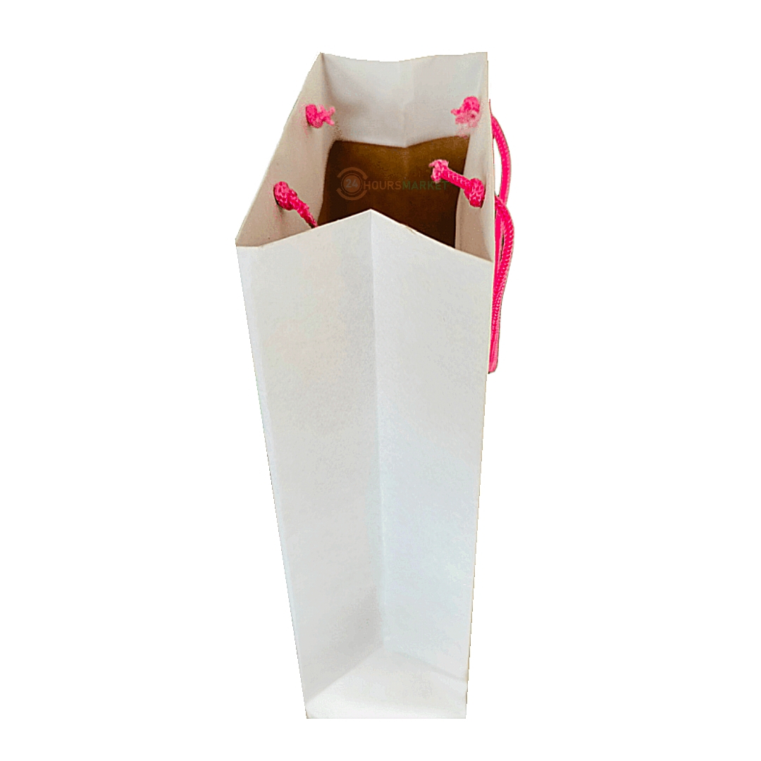 Plain White Paper Shopping Bag with Strap Handle -17" x 6" x 13" - Image 2