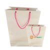 Plain White Paper Shopping Bag with Strap Handle - 12" x 8" x 4"