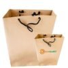 Plain Brown Paper Shopping Bag with Strap Handle - 12" x 8" x 3¹/²"