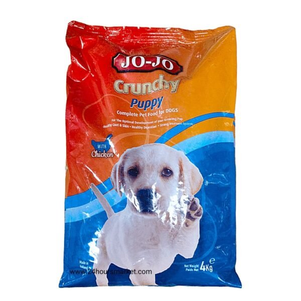 Jojo Puppy Dog Food 4kg bag with chicken formula for healthy growth and strong immunity
