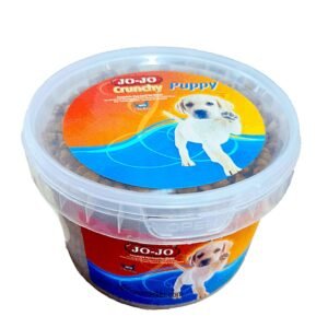 1kg Jojo Puppy Food bag with chicken flavor, crunchy dry kibble for growth and bone support