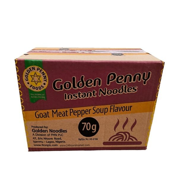 Golden Penny Goat Meat Pepper Soup Noodles 70g x 40 Carton Front View