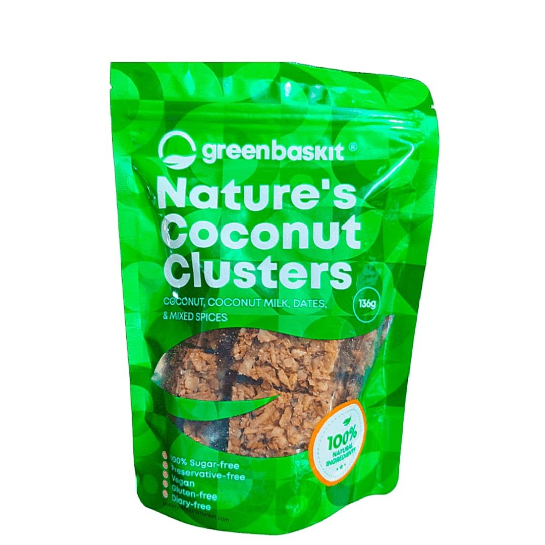 Green Baskit Coconut Clusters – 136g