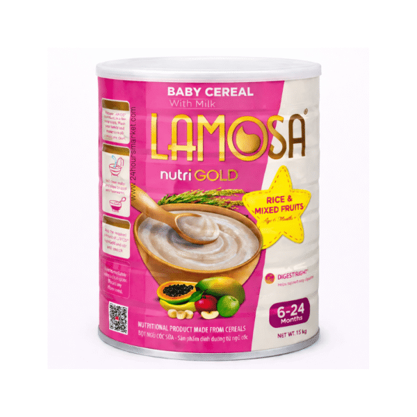 Lamosa Nutri Gold Rice & Mixed Fruits Baby Cereal 1.5kg (6 Months+)