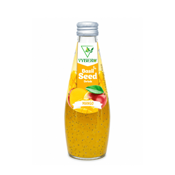 1000195828 Vybero Basil Seed Drink Mango Flavour 290ml