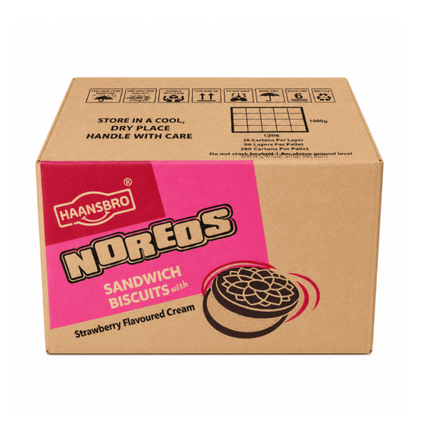 HaanSbro Noreos Strawberry Flavoured Cream Biscuits 28g x 24