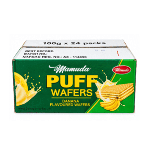 Mamuda Puff Wafers Banana Flavoured 100g x 24