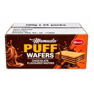 Mamuda Puff Wafers Chocolate Flavoured 100g x 24