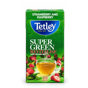 Tetley Super Green Revitalise Strawberry & Raspberry Tea – 20 Tea Bags