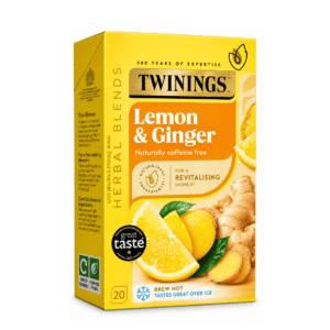 Twinings Lemon & Ginger Herbal Tea – 20 Tea Bags