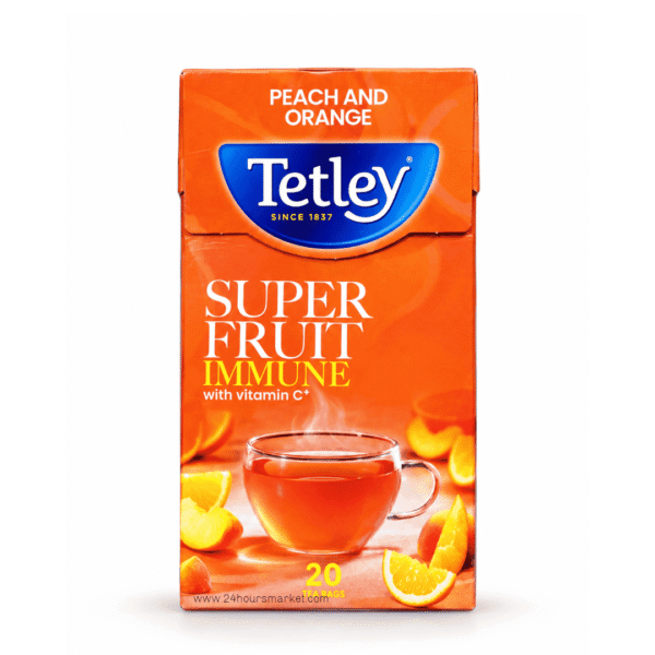 Tetley Super Fruit Immune Peach & Orange Tea – 20 Tea Bags