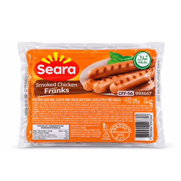 Seara Smoked Chicken Franks 375g (12 Pieces)